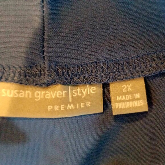 Susan Graver size 2XL open front silky stretchy blouse, NEW WITHOUT TAGS - Picture 4 of 4